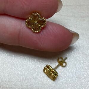 Gold Four Leaf Clover Earrings